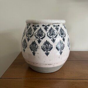 Pottery Barn Lilian Hand Painted Ceramic Small Vase